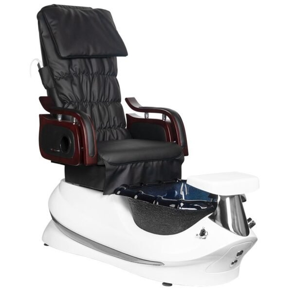 Fotelja za SPA pedikuru crno-bijela s funkcijom masaže i pumpom
