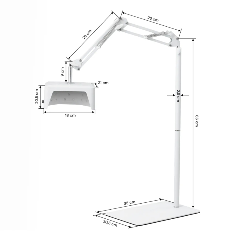 UV LED Glow lampa s metalnim dnom, 48W, za pedikuru na stalku - Slika 7